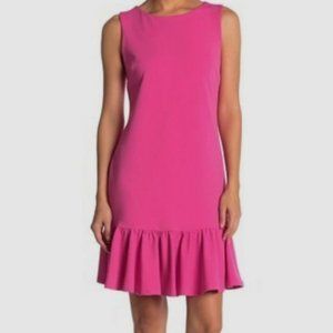 Betsey Johnson Pink Crepe Ruffle Dress